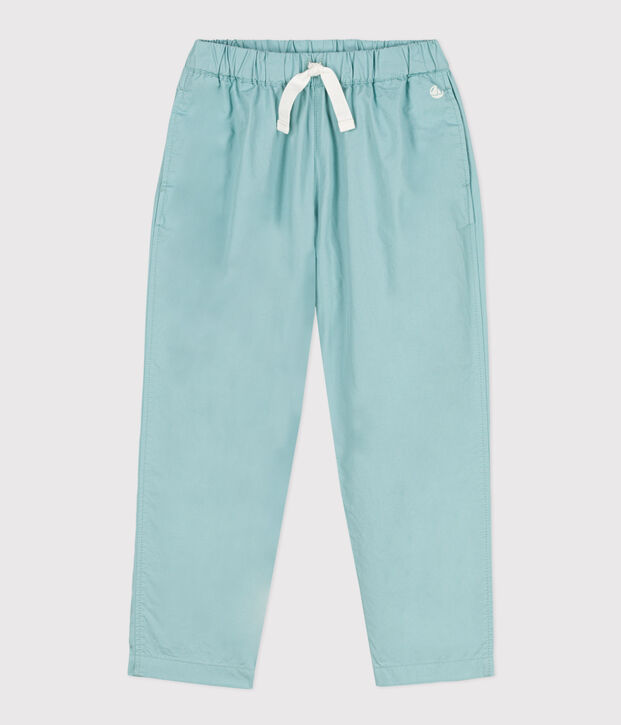Pantal&oacute;n ancho de sarga de algod&oacute;n para ni&ntilde;o verde