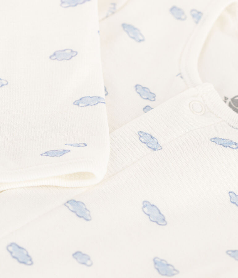 Bodyjama de t&uacute;bico con nubes blanco/multicolor