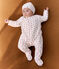 Pijama de terciopelo con corazón para bebé blanco MARSHMALLOW/rojo TERKUIT