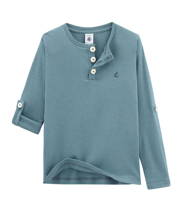 Camiseta manga larga infantil para ni&ntilde;o azul