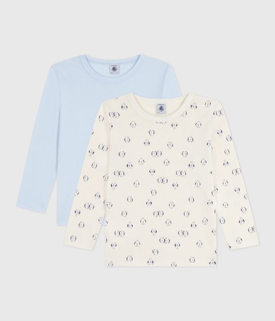 Juego de camisetas infantiles de algodón de manga larga con estampado variante 1