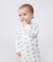 Pijama de algodón con dinosaurios para bebé blanco MARSHMALLOW/blanco MULTICO