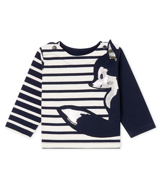Jersey marinero renovado para bebé niño beige COQUILLE/azul SMOKING