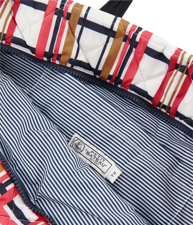 Bolso acolchado blanco/multicolor