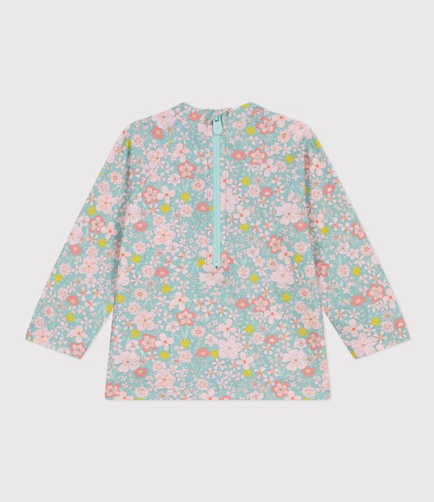 Camiseta con protecci&oacute;n UV con estampado de flores para beb&eacute; azul/multicolor
