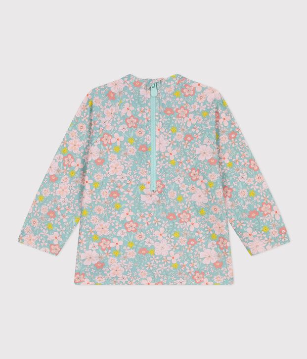 Camiseta con protecci&oacute;n UV con estampado de flores para beb&eacute; azul/multicolor