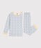 Pijama infantil de terciopelo con estampado de cohetes blanco MARSHMALLOW/blanco MULTICO