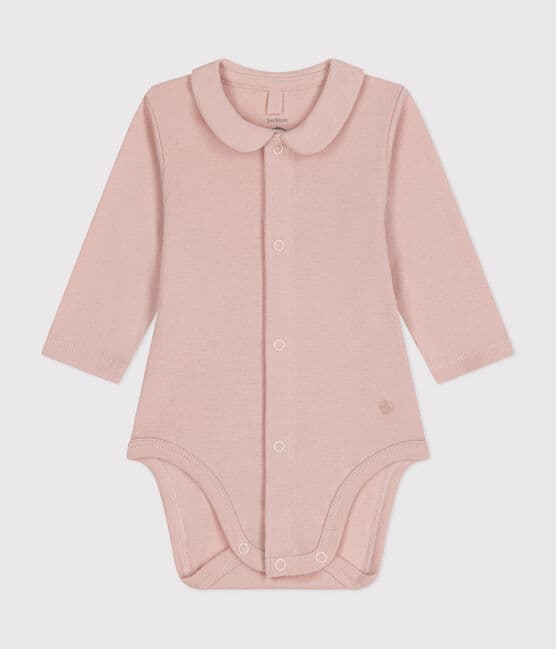 Bodi de manga larga con cuello para bebé rosa SALINE