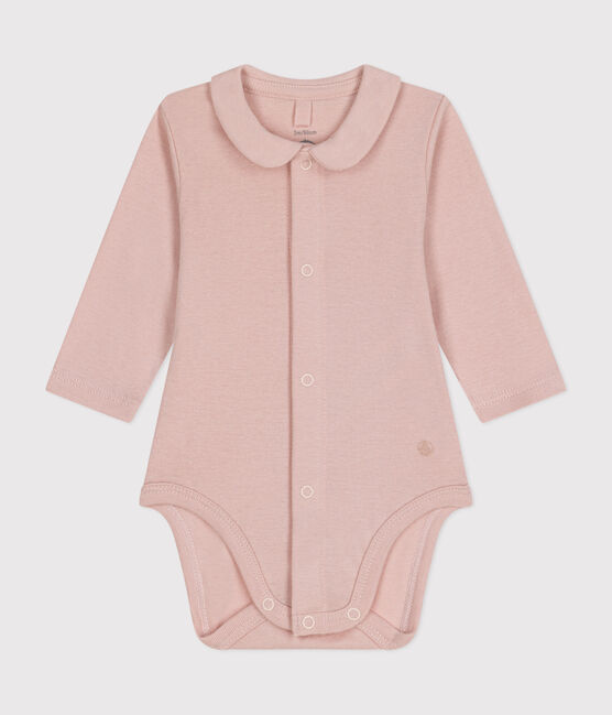 Bodi de manga larga con cuello para bebé rosa SALINE