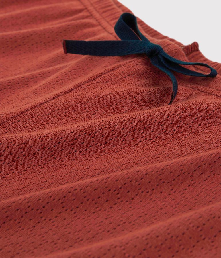 Shorts de algod&oacute;n calado de mujer marron