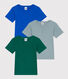 Juego de 3 camisetas de manga corta de algodón para niño