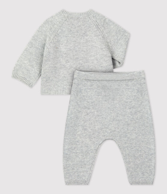 Conjunto de 2 piezas de Jacquard de punto ecológico para bebé gris BELUGA CHINE