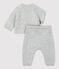 Conjunto de 2 piezas de Jacquard de punto ecológico para bebé gris BELUGA CHINE
