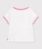 Camiseta infantil lisa de manga corta blanco