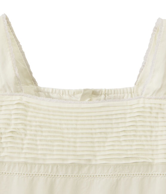Vestido de cerimonía de niña mix encaje y algodón. blanco MARSHMALLOW