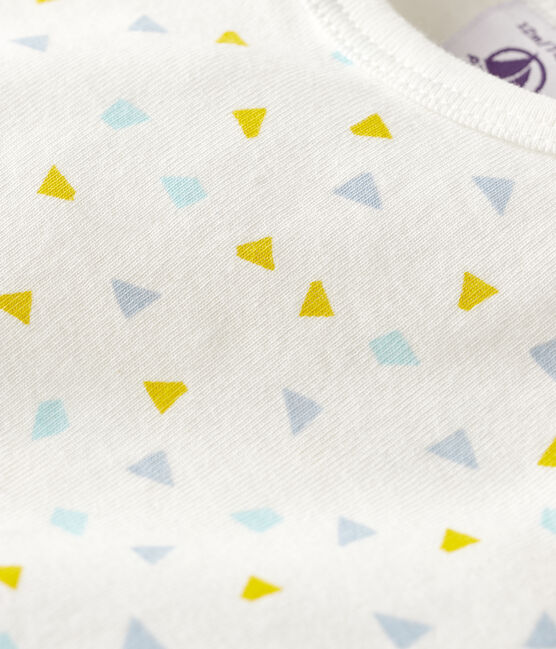 Pijama enterizo con confeti de algodón sin botones de presión de bebé blanco MARSHMALLOW/blanco MULTICO