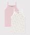 Juego de camisetas infantiles de tirantes de algod&oacute;n calado con flores multicolor