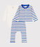 Conjunto de algodón con rayas marineras para bebé azul AVALANCHE/blanco PERSE