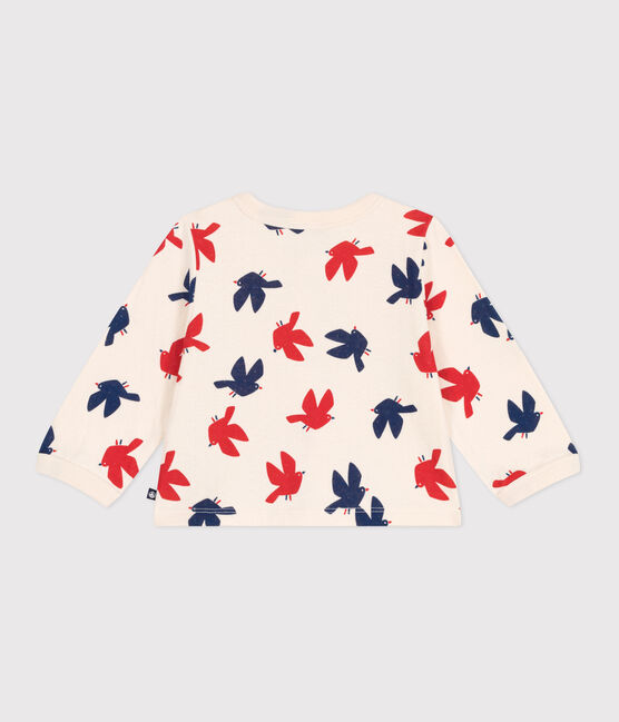 Cárdigan de algodón para bebé con estampado de pájaros blanco AVALANCHE/ MULTICO