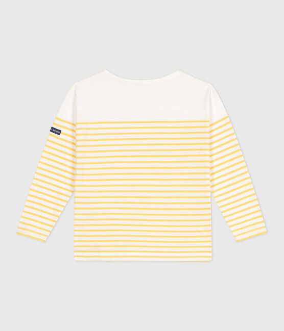 Camiseta marinera infantil de algodón de manga larga blanco MARSHMALLOW/ ORGE
