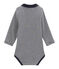 Body de manga larga con cuello de polo para bebé niño azul SMOKING/blanco LAIT