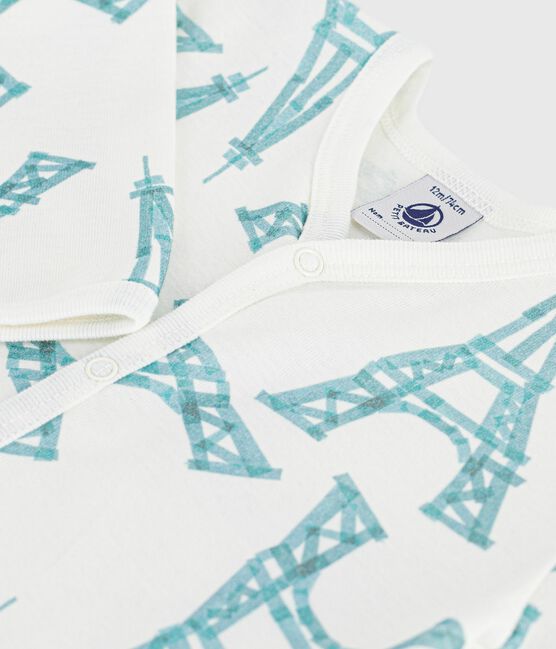 Pijama sin pies de algodón con estampado de torre Eiffel para bebé MARSHMALLOW/ MIMI