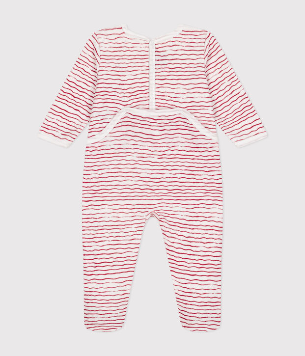 Dors bien en velours b&eacute;b&eacute; blanco/rojo