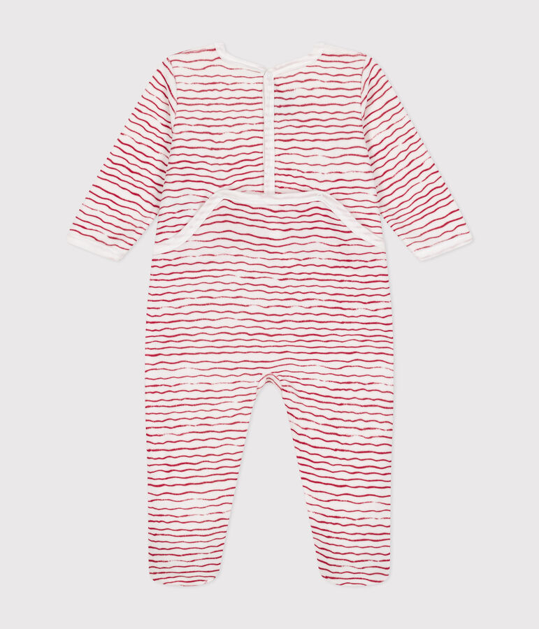 Dors bien en velours b&eacute;b&eacute; blanco/rojo