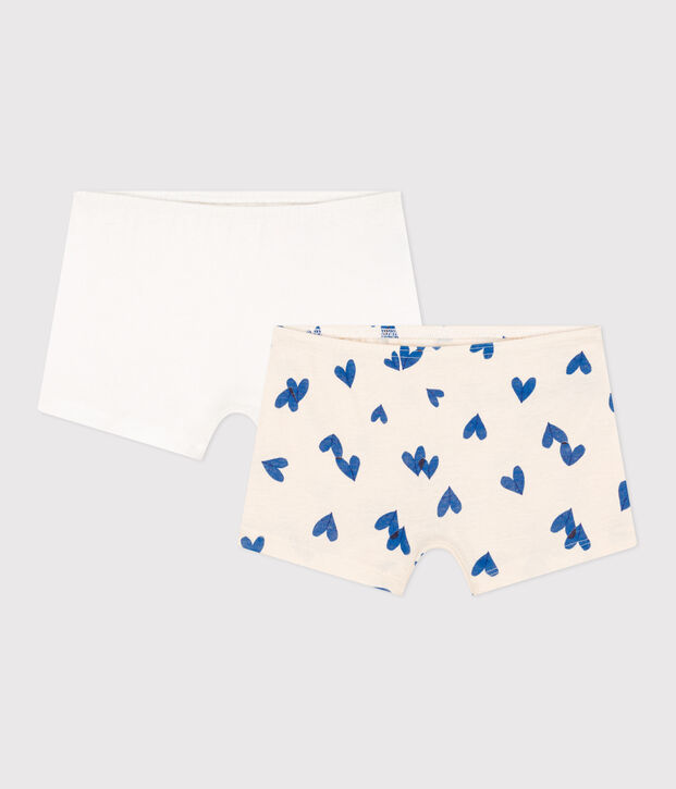 Juego de 2 culottes de algod&oacute;n con coraz&oacute;n para ni&ntilde;a multicolor