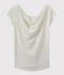 Camiseta de lino con cuello redondo blanco LAIT/amarillo OR