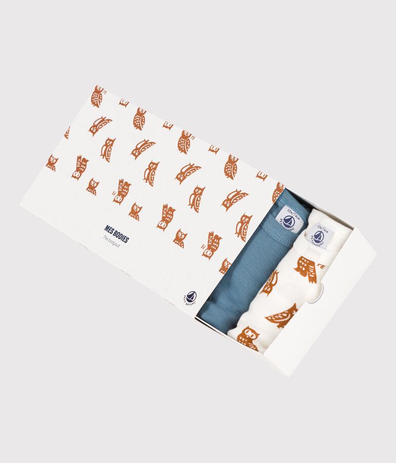 Juego de 5 bodis de manga larga con b&uacute;hos de algod&oacute;n de beb&eacute; multicolor