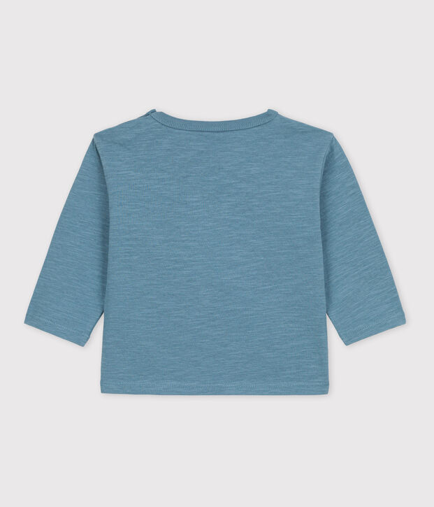 Camiseta de algod&oacute;n de manga larga para beb&eacute; azul