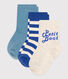 Juego de 3 pares de calcetines con Petit Boat para bebé