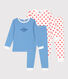 Juego de 2 pijamas de algodón con estrellas y rayas para niño/niña