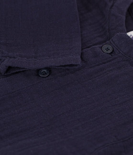 Camisa de gasa de algodón de bebé azul SMOKING