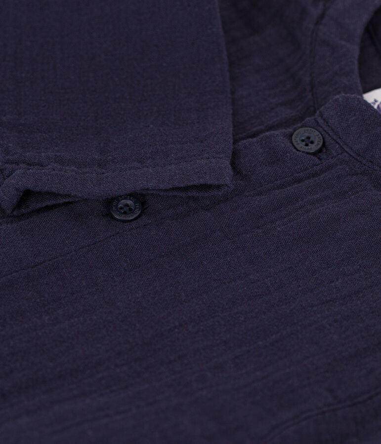Camisa de gasa de algod&oacute;n de beb&eacute; azul