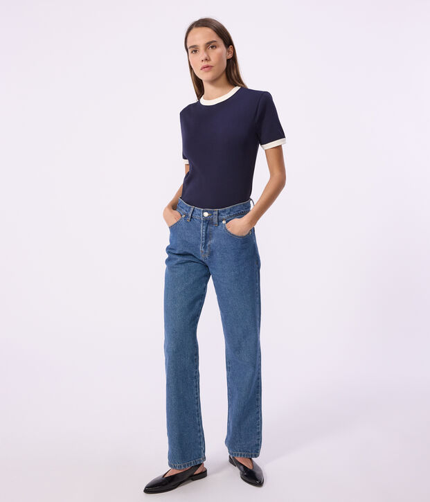 Camiseta lisa de algod&oacute;n de manga corta para mujer SMOKING