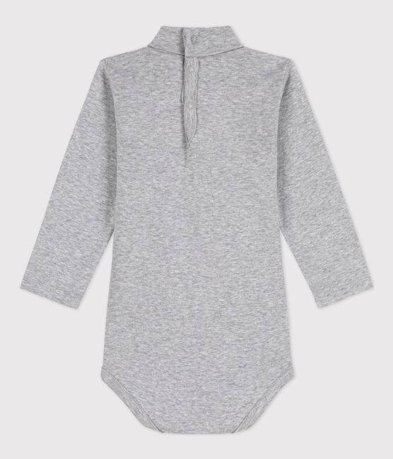Body de manga larga con cuello vuelto para bebé gris FUMEE CHINE