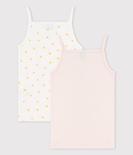 Juego de 2 camisas de tirantes de soles de algodón orgánico de niña variante 1