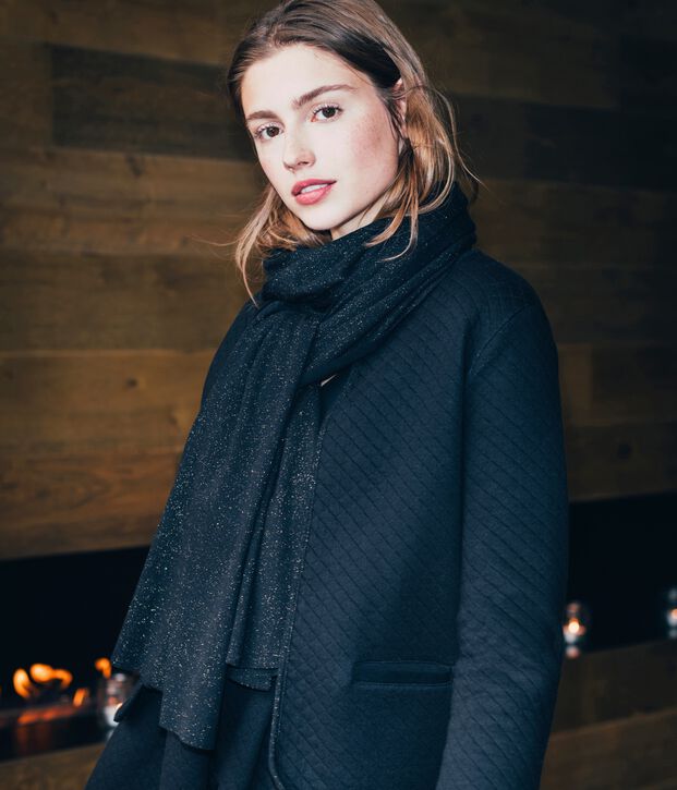 Chaqueta c&aacute;rdigan de t&uacute;bico mujer negro/amarillo