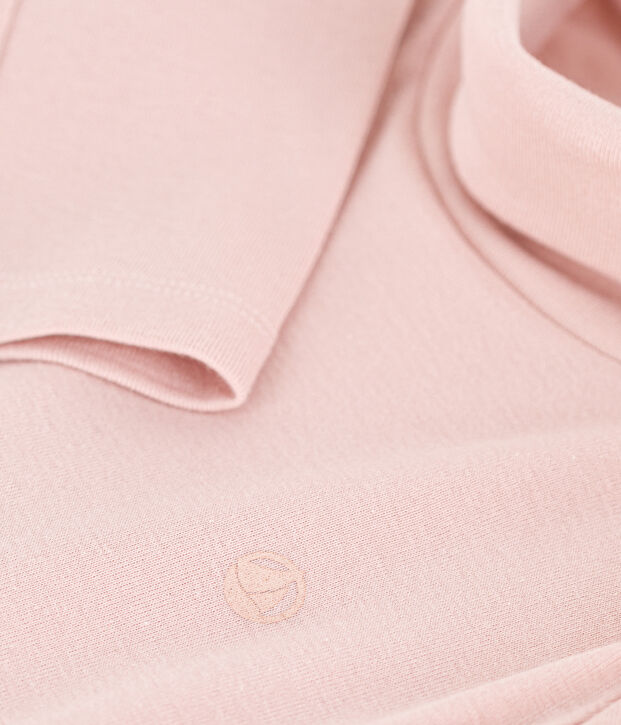 Camiseta de cuello alto de algod&oacute;n para ni&ntilde;o/a rosa