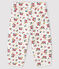 Pantalón de tela túbica para bebé niña blanco MARSHMALLOW/blanco MULTICO