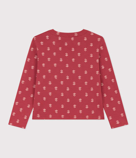 Cárdigan estampado de algodón para niña rosa PAPI/beige AVALANCHE
