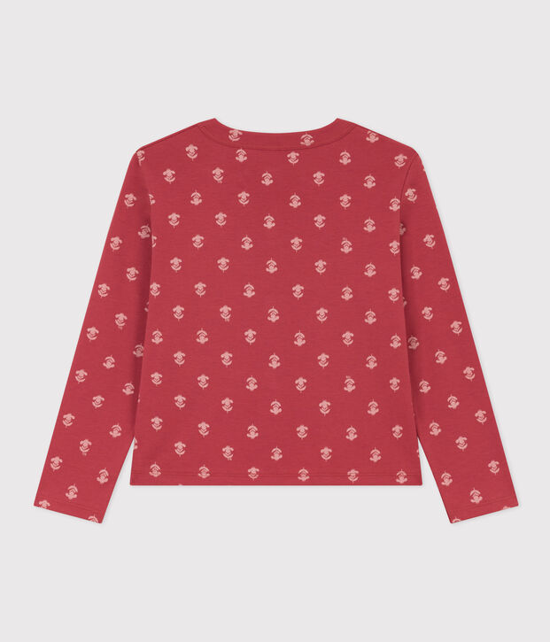 C&aacute;rdigan estampado de algod&oacute;n para ni&ntilde;a rosa/crudo