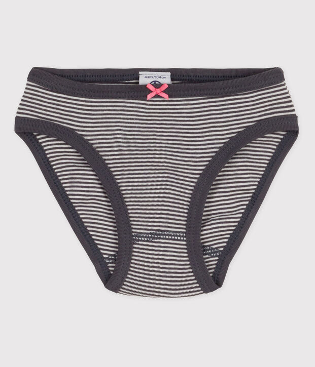 Braguita de algod&oacute;n de ni&ntilde;a gris/blanco