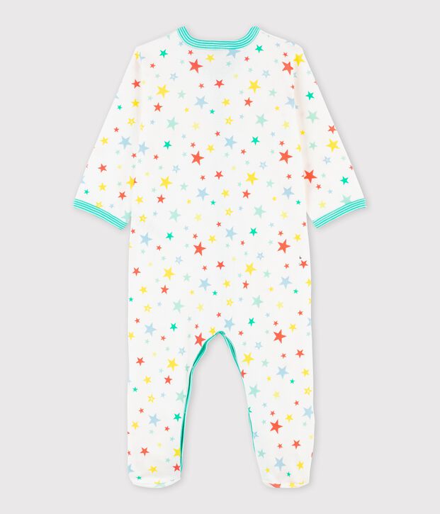 Pelele con estrellas de colores para beb&eacute; blanco/multicolor