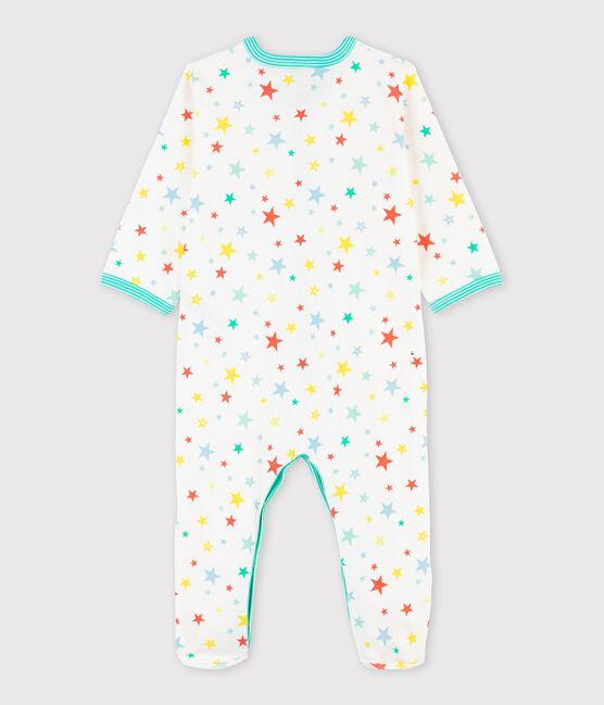 Pelele con estrellas de colores para bebé blanco MARSHMALLOW/blanco MULTICO