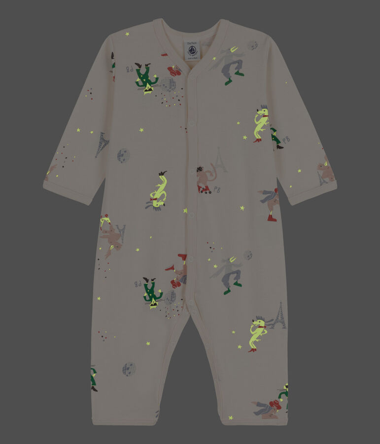 Pelele sin pies de algod&oacute;n para beb&eacute; crudo/multicolor