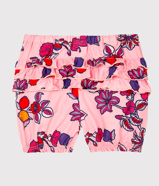 Braguita «bloomer» estampada para bebé niña rosa MERVEILLE/blanco MULTICO