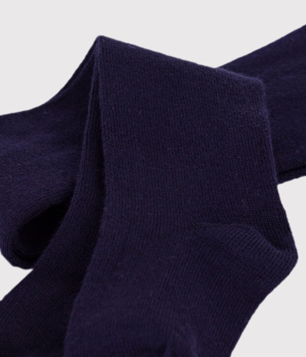 Leotardos lisos de algod&oacute;n para beb&eacute; azul